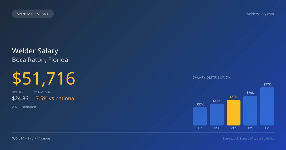 Welder Salary in Boca Raton, FL — 2026 est., based on 2025 BLS